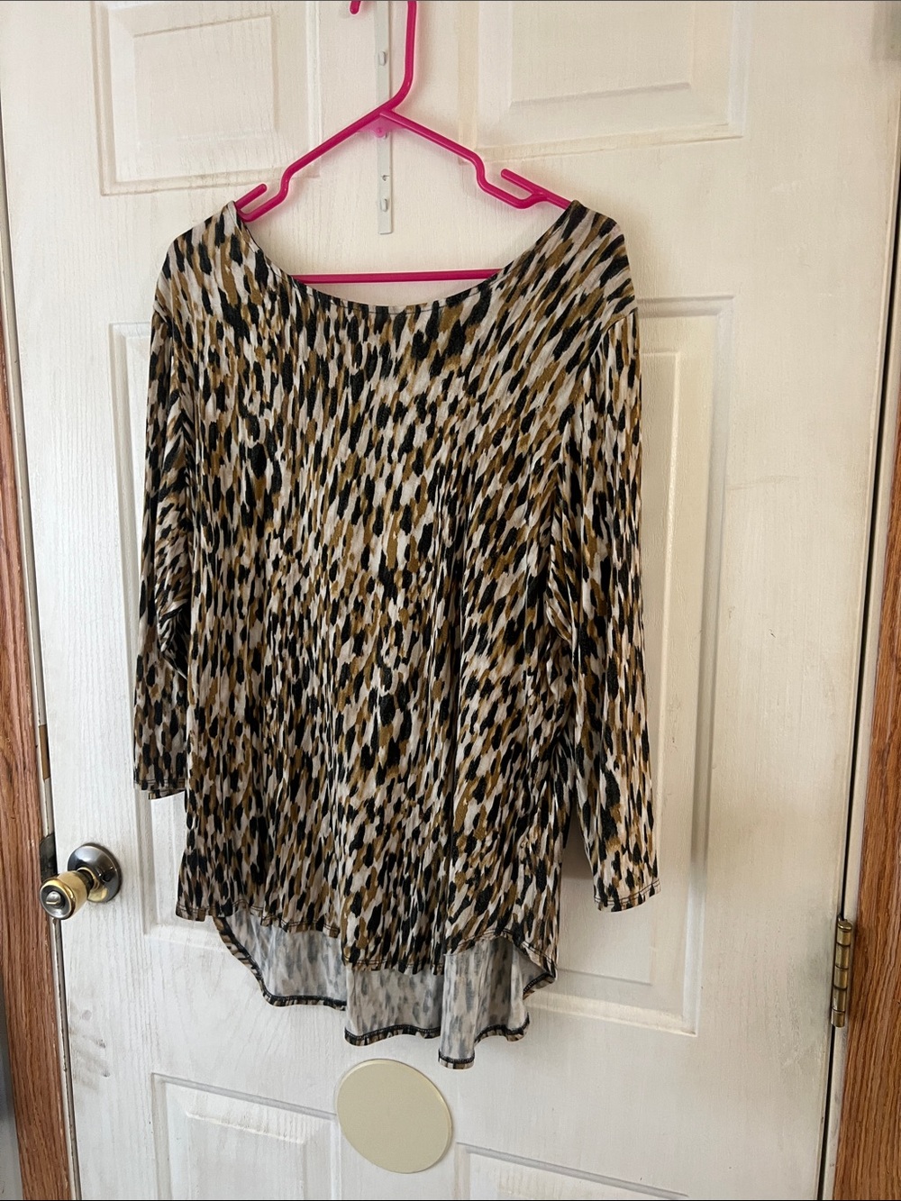 Philosophy Long-Sleeve Animal-Print Tunic in Black, White & Brown